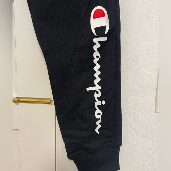 NWT Women’s Size Small Champion Drawstring Fleece Joggers With Logo Print Black - Picture 5 of 13